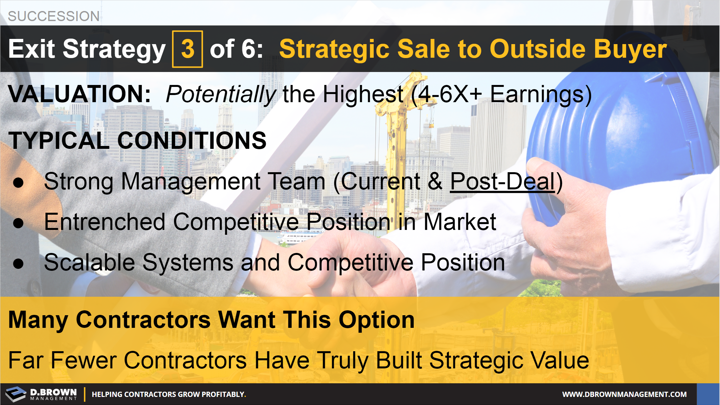 Succession: Exit Strategy 3 of 6 - Strategic Sale to Outside Buyer.