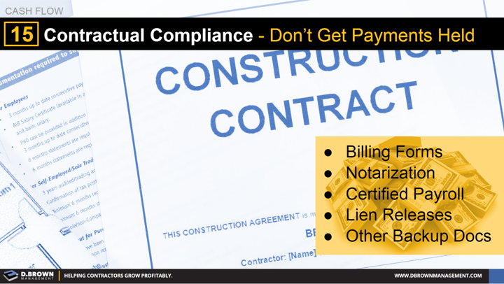 Cash Flow: Tip 15 Contractual Compliance - Don't Get Payments Held