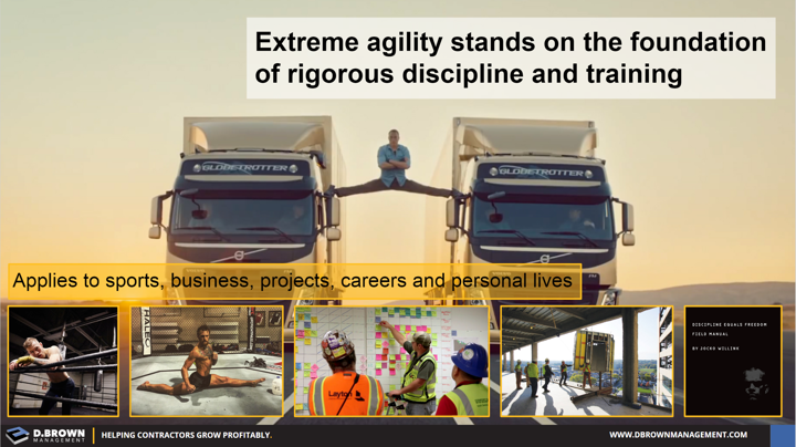 Extreme agility stands on the foundation of rigorous discipline and training.